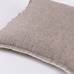 Amity home kent sham in saddlenatural   frayed edge detail