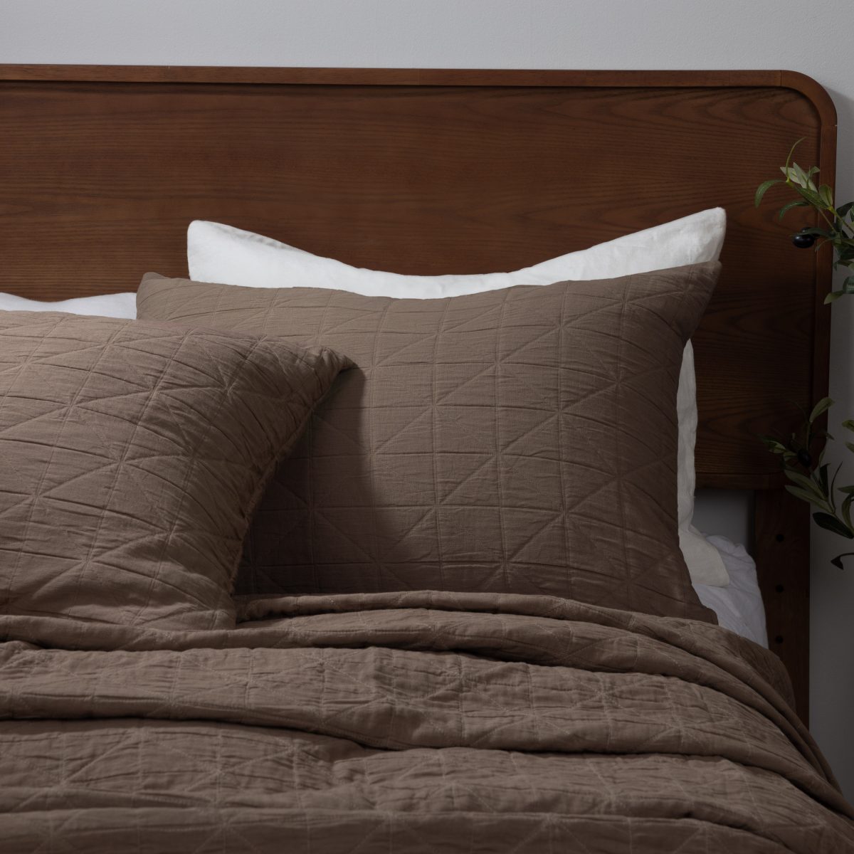 Amity home marshall quilt in tobacco   geometric quilted texture