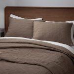 Amity home marshall quilt in tobacco   geometric quilted pattern