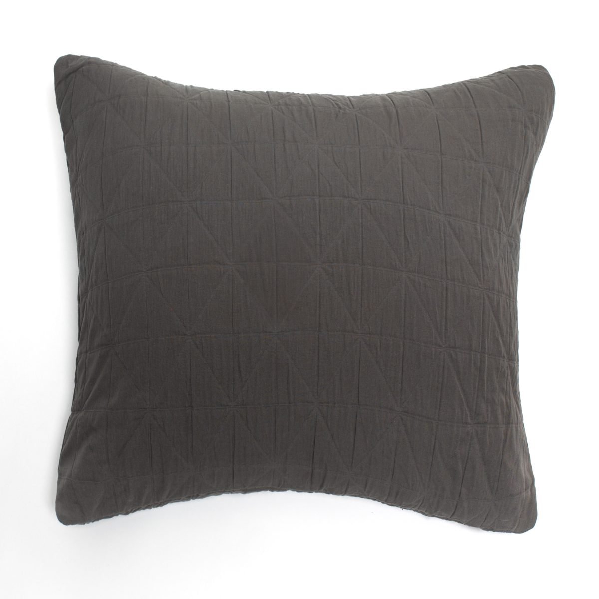 Amity home marshall sham in charcoal   geometric quilted design