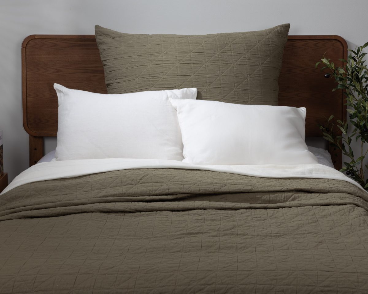 Amity home marshall quilt in laurel   geometric quilted texture