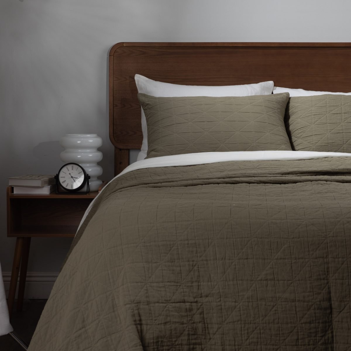 Amity home marshall quilt in laurel   geometric quilted pattern