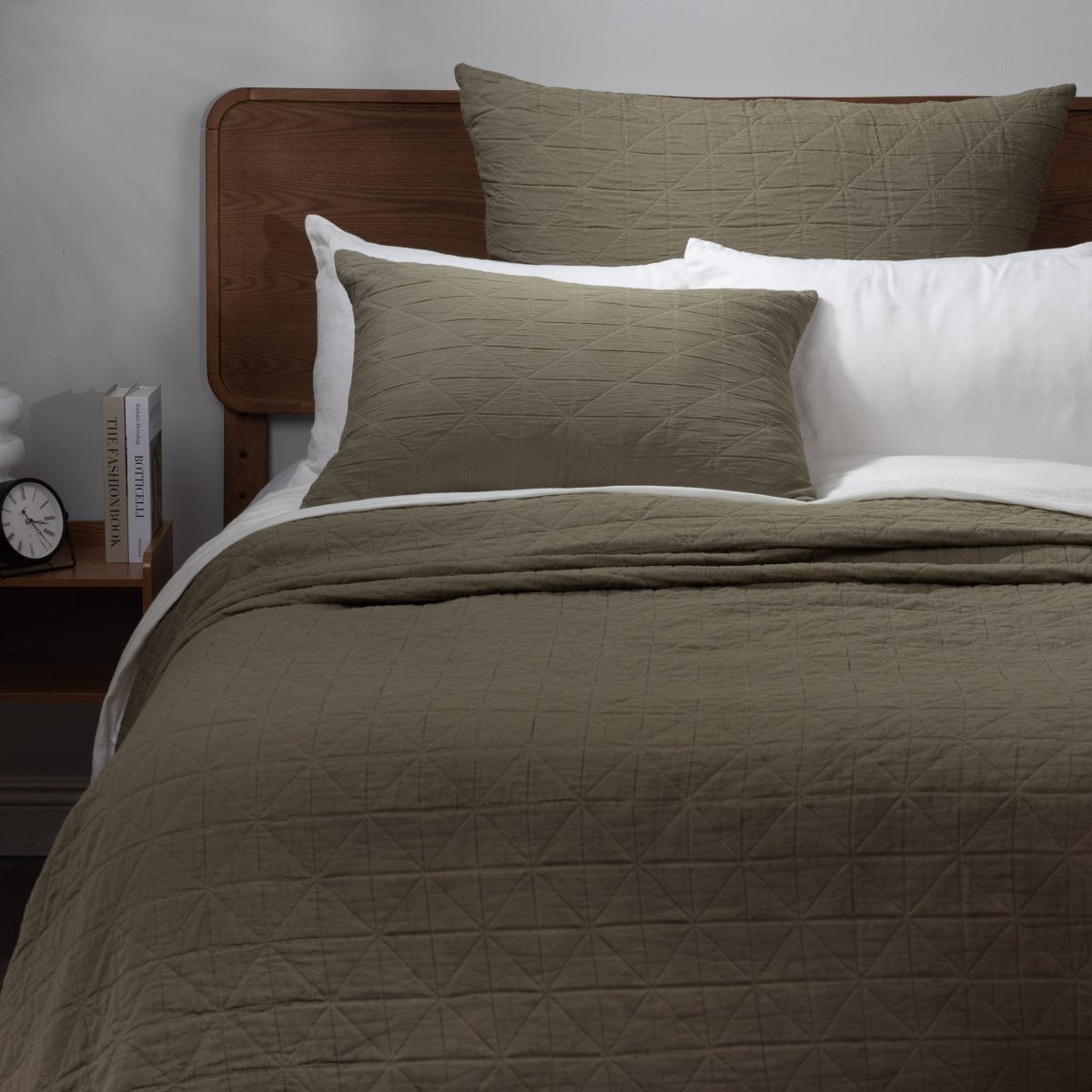 Amity home marshall quilt in laurel   geometric quilted pattern