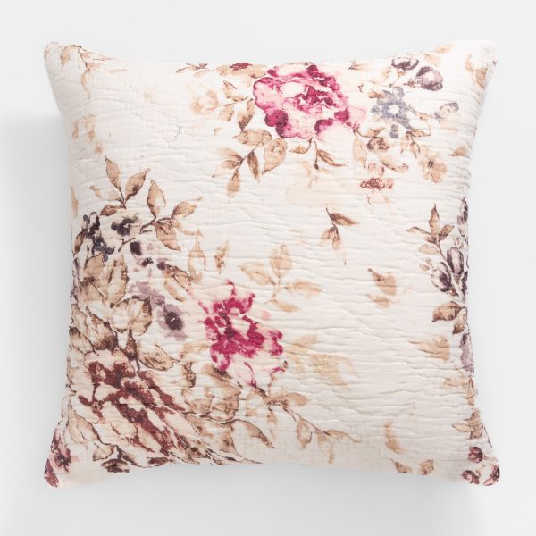 Amity home winifred sham euro in cream floral   quilted texture