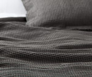 Amity home tipton matelasse in charcoal   textured waffle weave