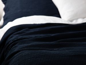 Amity home tipton matelasse in indigo   waffle weave texture