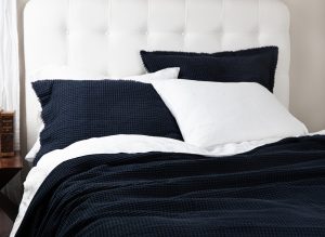 Amity home tipton matelasse in indigo   waffle weave texture
