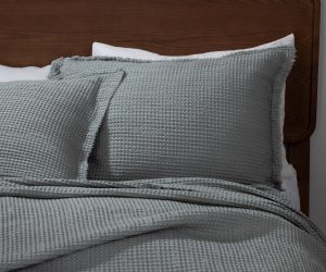 Amity home tipton matelasse in stone   waffle weave texture
