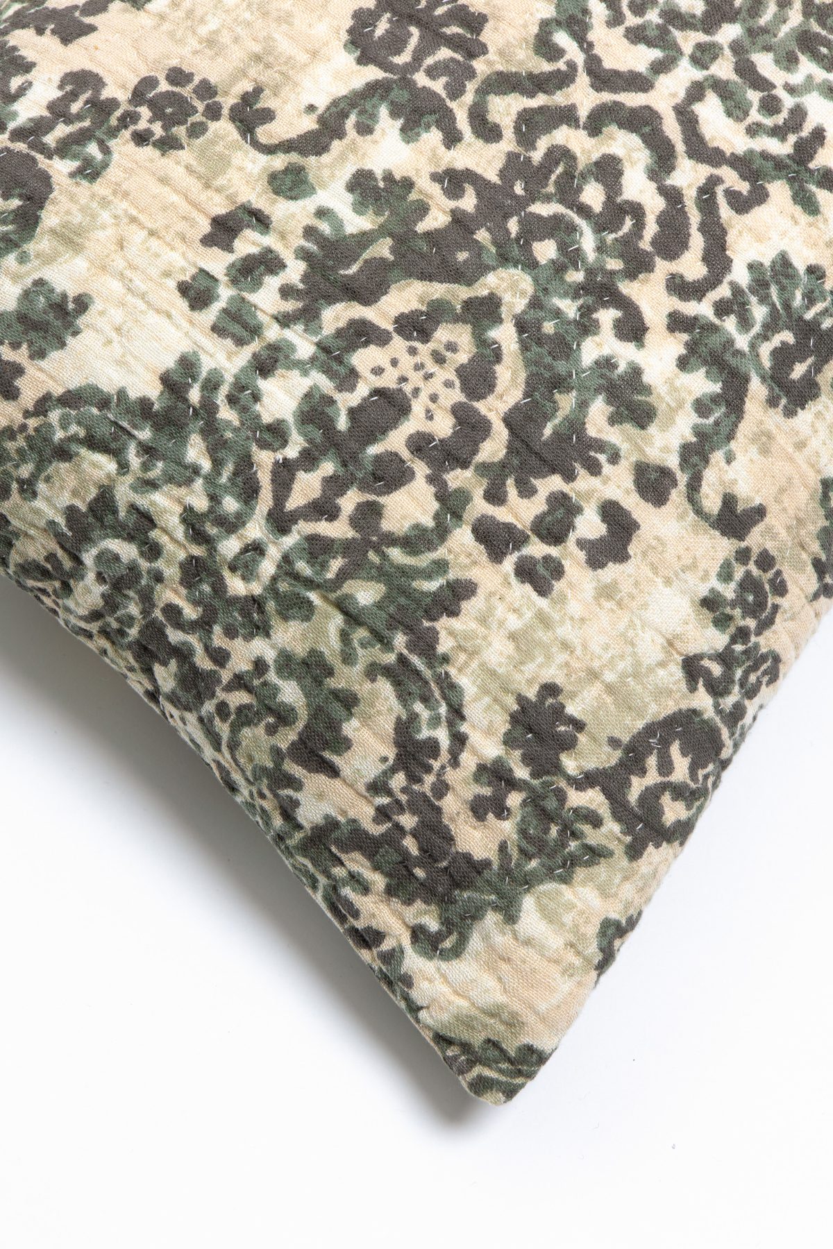 Amity home lyon quilt in kale   abstract botanical quilted design