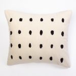 Amity home astrid sham in natural with asphalt dots   tufted polka dot pattern