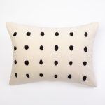 Amity home astrid sham in natural with asphalt dots   tufted dot pattern