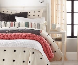 Amity home astrid  owen collection in cream   tufted polka dot design