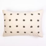 Amity home astrid sham in natural with grey   tufted polka dot pattern