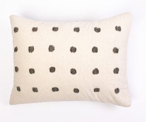 Amity home astrid sham in cream  grey   tufted dot pattern