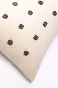 Amity home astrid sham in grey   natural base with raised grey dots