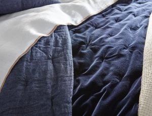 Amity home brubeck  mesa collection in navy blue   plush tufted velvet quilt