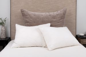 Amity home mesa sham in mushroom dutch euro   soft tufted velvet texture