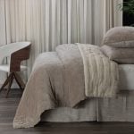 Amity home mesa linen  velvet quilt in mushroom   reversible quilted texture