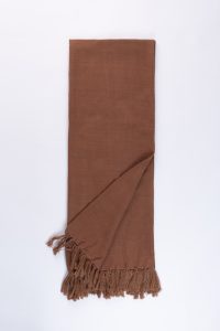 Amity home dempsey super throw in saddle   fringed edges