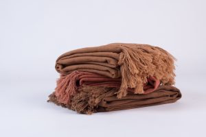 Amity home dempsey super throw in saddle   fringed edges