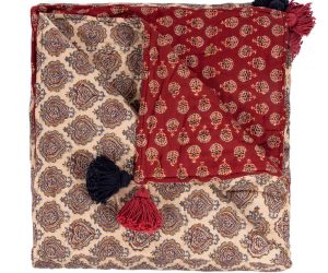 Amity home mira quilt in claret   reversible block print design