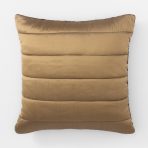 Amity home alexandra silk  velvet sham in ochre   channel stitched texture