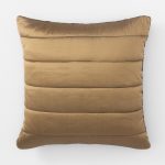 Amity home alexandra silk  velvet sham in ochre   channel stitched texture