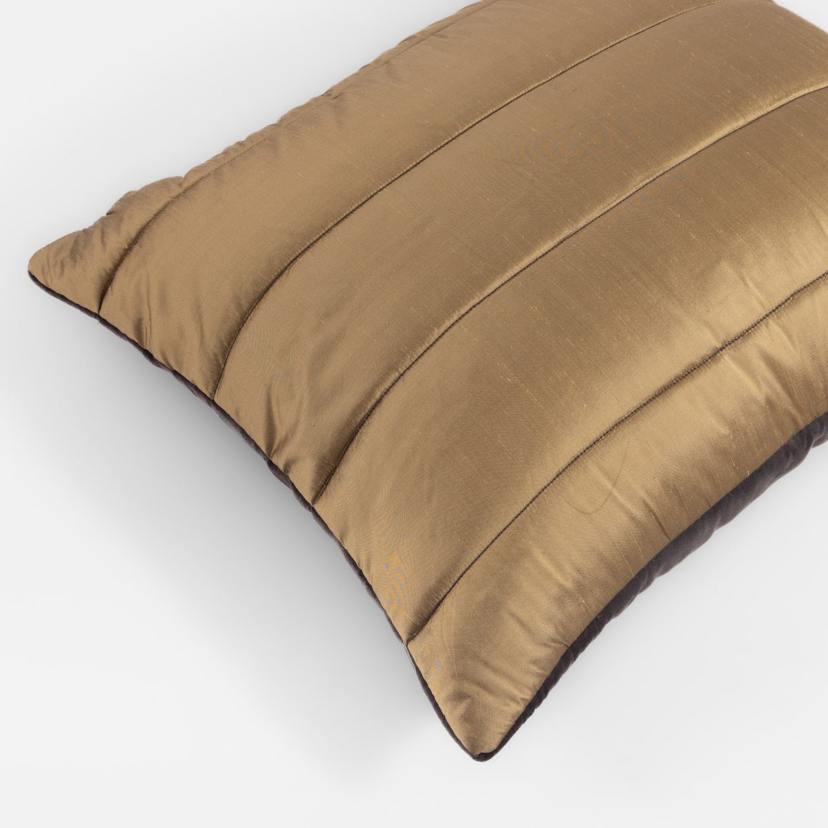 Amity home alexandra silk  velvet sham in ochre   horizontal channel quilting
