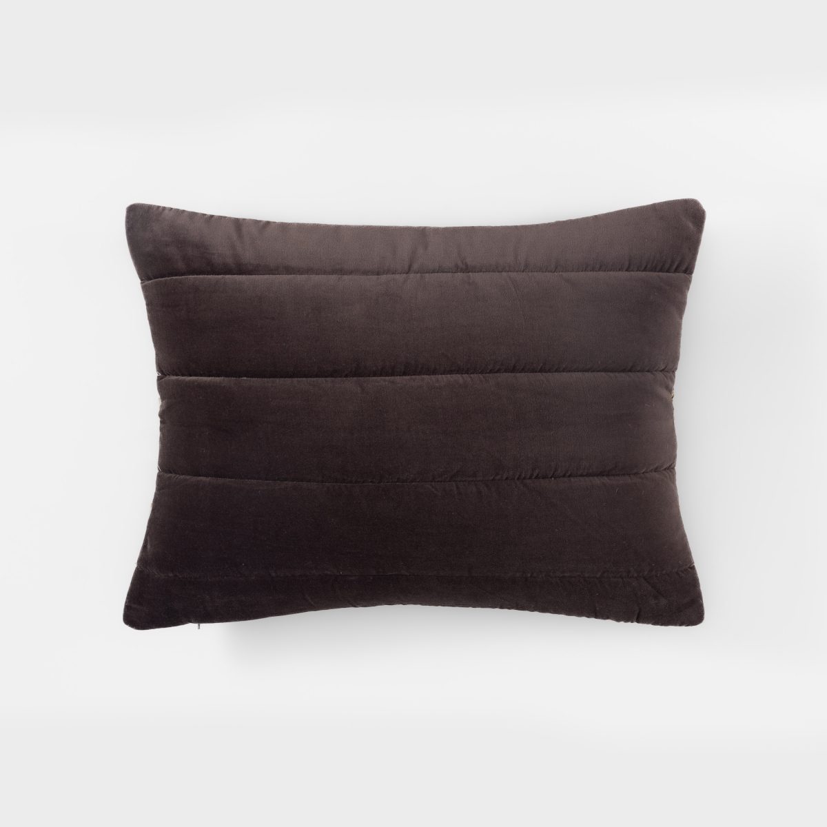 Amity home alexandra pillow in charcoal   channel stitched silk velvet
