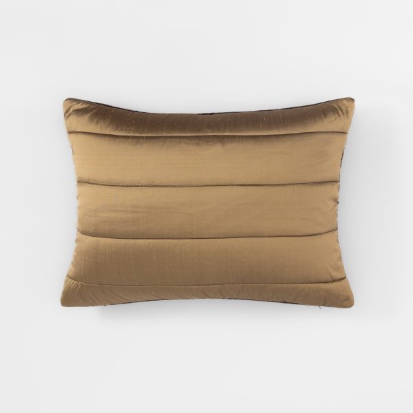 Amity home alexandra silk  velvet sham in ochrecharcoal   channel quilted design