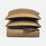 Amity home alexandra silk  velvet quilt in ochrecharcoal   channel stitched design