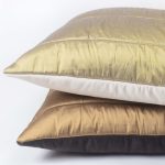 Amity home alexandra silk  velvet sham in lemongrassivory   channel stitched silk