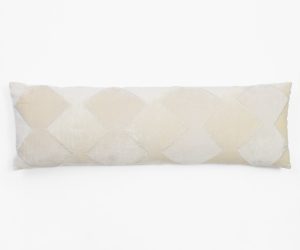 Amity home ainsley bolster in ivory   diamond pattern design