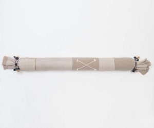 Amity home ebee pencil bolster in natural   embroidered x pattern