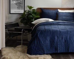 Amity home madison quilt in indigo   textured crinkle design