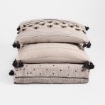 Amity home sitka quilt in natural  black   textured with tassels