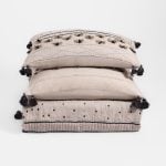 Amity home sitka quilt in natural  black   textured with tassels