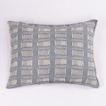 Amity home hamilton dutch euro in blue   frayed grid pattern