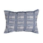 Amity home hamilton sham in blue   textured frayed grid pattern