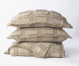 Amity home hamilton coverlet in natural   textured fringed squares