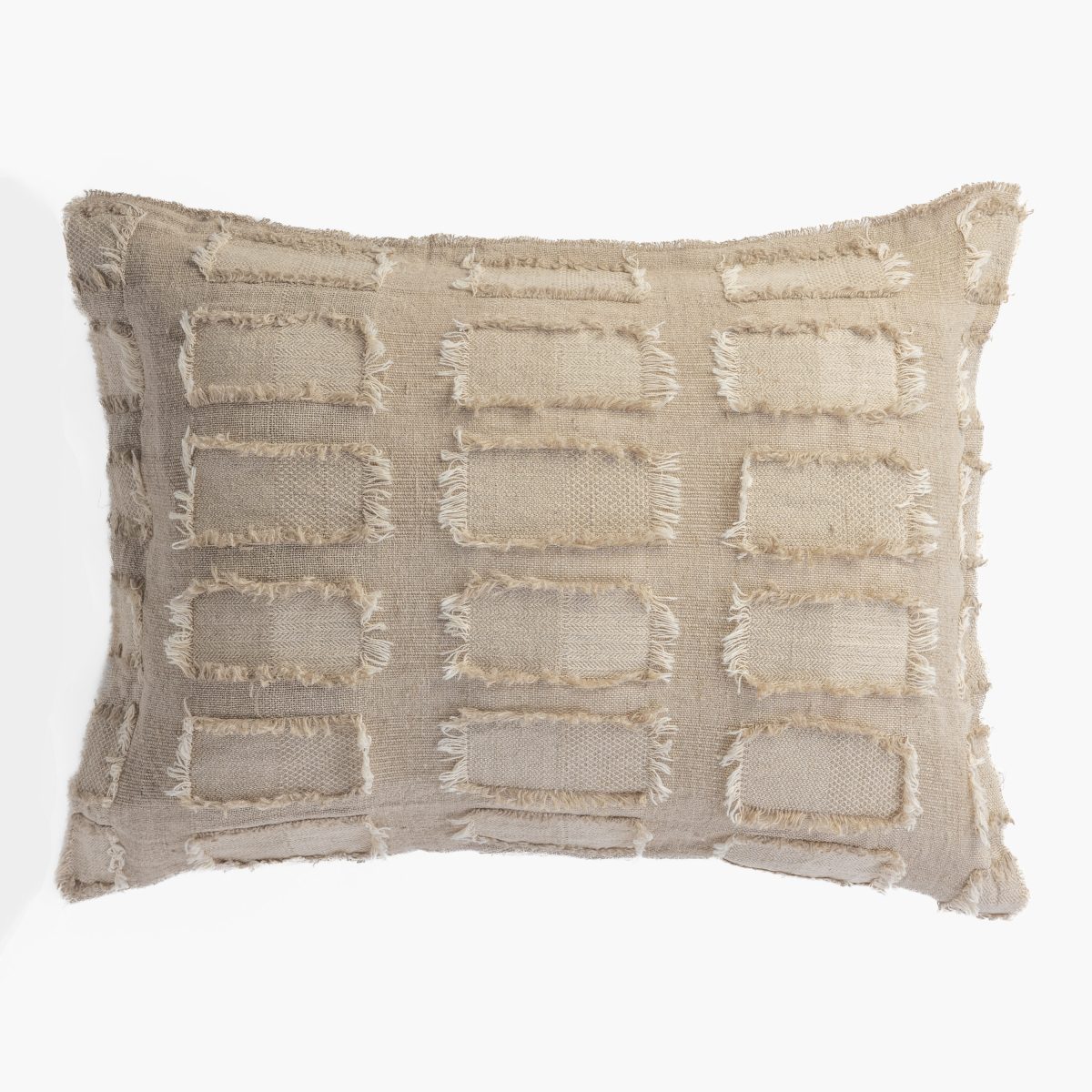 Amity home hamilton dutch euro in natural   frayed rectangular patches