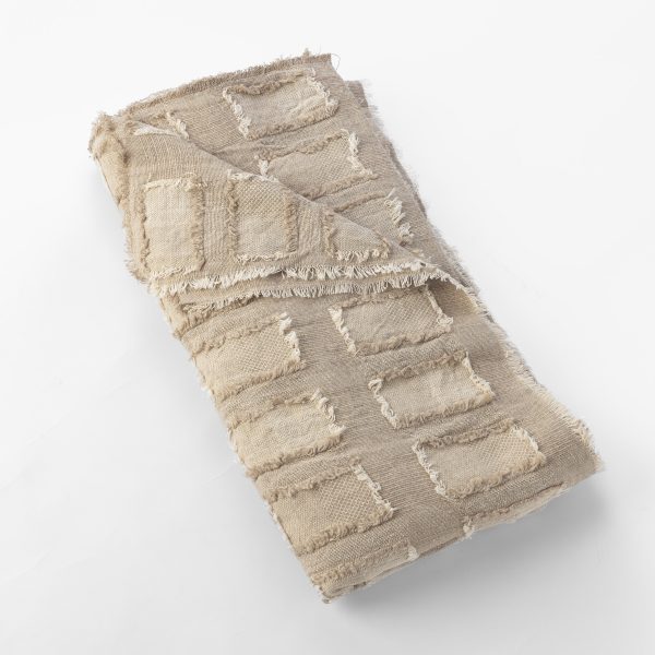 Amity home hamilton coverlet in natural   textured frayed squares