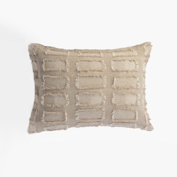 Amity home hamilton sham in natural   textured frayed patches
