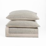 Amity home gill quilt in natural   textured horizontal stripe