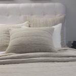 Amity home gill quilt in natural   horizontal textured stripes