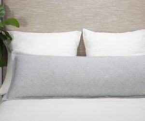 Amity home silas body pillow in grey   textured weave