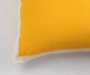 Amity home connor pillow in yellow with white trim   textured weave