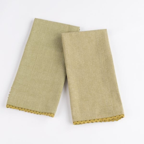 TEA TOWEL "LACE", OLIVE (2 PCS)