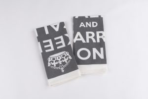 Amity home keep calm guest towel set in charcoal grey   keep calm text design