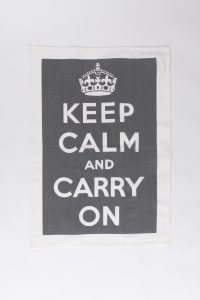 Amity home keep calm guest towel in white  charcoal   keep calm print